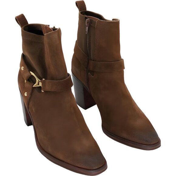 AQUA Royal Ankle Boots Caramel Cafe Brown Suede Women’s US 6.5M EU 36.5 - Picture 1 of 6